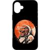 Vintage Dinosaur T-Rex Aesthetic Japanes Custodia per iPhone 16 Plus Arte minimalista giapponese anni '70 Retro Space T Rex Tyrannosaurus