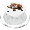 Tiger Hockey Cartoon Sports Designs Tigre che gioca a hockey Cartoon Design PopSockets PopGrip per MagSafe