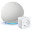 Amazon Echo Dot (Ultimo modello) con Alexa+, Bianco Ghiaccio + WiZ Smart Plug (Tipo F), Bundle Smart Home con Controllo Vocale