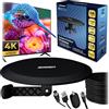 Berdsen DVBT2 Antenna con amplificatore 28 dB - Antenna da camera TV - Cavo da 10 m - 80 km LTE Filtro DVB-T DVB-T2 - Nero
