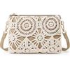Aucuu Borsa a Tracolla o a Spalla in Paglia, Donna, da Spiaggia con Nappe e Cerniera, Bohemien-M