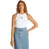 Calvin Klein Monologo Rib Tank Top J20j225301 Canotta Donna (Pacco da 1)