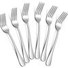tiokin Set di 6 forchette da tavola, 20,5 cm, in acciaio inox per uso alimentare, forchette da tavola, posate con finitura a specchio, lavabili in lavastoviglie, utilizzabili per casa, cucina o