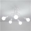 Riserva Lampadario Vintage E27, 5 Luci, Bianco