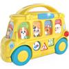 Chicco School Bus, Scuolabus Giocattolo, Bilingue, con 7 Pulsanti Interattivi, Levetta a 3 Posizioni, Riproduce più di 35 Canzoni, Frasi e Melodie, Giochi Bambini 9-36 Mesi