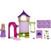 Mattel Disney Princess - Rapunzel's Tower Playset, bambola Rapunzel snodata e torre playset per giocare a 360°, 6 aree gioco e tanti accessori, Giocattolo per Bambini 3+ Anni, HMV99