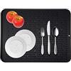 sinzau Tappetino Scolapiatti in Silicone Antiscivolo Resistente al Calore, 45 x 40 cm, per la Cucina di Posate, Nero