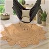 Paco Home Tappeto Salotto Rotondo Iuta Motivo Boho Etnico Moderno Fatto A Mano Naturale, Dimensione:Ø 100 cm tondo, Colore:Natura 2