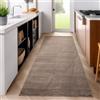 SIMPEX Passatoia 60x100 cm Marrone, tappeto a pelo corto tinta unita, stile attuale, forma rettangolare con base antiscivolo, manutenzione semplice per cucina e ingresso