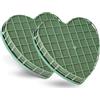 Amacoam Spugna per Fiori Schiuma a Forma di Cuore, Schiuma per Fiori Freschi, Piatto per Fiori per Auto Nuziale Spugna Cuore per Matrimonio, Compleanno,Decorazioni per Auto 2 PCS 20 * 21 cm