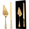 xiaoyu Wedding cake coltello e server set, utensili da taglio della torta in acciaio inossidabile, taglierina della torta incisa vintage e servizio spatola per matrimonio, compleanni, festa nuziale
