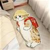PEINIQULL Tappeto a forma di gatto, piccolo tappeto irregolare per camera da letto e bagno (40 x 120 cm) 1,3 x 3,9 ', divertente tappeto per animali domestici, decorazione per gatti a forma di cane (12 cappelli