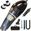 ELAORY Aspirapolvere a mano per auto con HEPA e filtro lavabile, cavo da 4,9 m, 106 W, aspirapolvere portatile da 12 V, con accessori per la pulizia degli interni, cenere e capelli (nero)