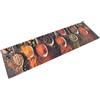 vidaXL Tappeto da Cucina Lavabile Cucchiai e Spezie 45x150 cm Velluto