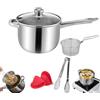GLSAYZU Mini friggitrice in acciaio inox di alta qualità con cestello - Padella compatta e portatile per friggere pesce, pollo e altri alimenti - Ideale per la cucina di casa (Friggitrice+Filtro)
