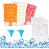 Zyluniy Sacchetti di Ghiaccio Monouso 100 Pezzi Sacchetti Cubetti di Ghiaccio Autosigillanti con 2 Imbuto in Silicone, Sacchetti per Ghiaccio in Cubetti per Ghiaccio per Succhi Cocktail e Vino