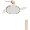 CREATE / WIND CLEAR STUDIO M/Ventilatore da soffitto con luce sabbia con telecomando / 40W, Temporizzatore, Ø 108 cm, 6 velocità, pale retrattili, 3 temperature di luce, funzione estate-inverno