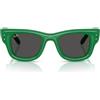 Ray-Ban Occhiali da sole Rocky Occhiali da sole unisex Rb4940 Wayfarer Puffer Blacked Out Collection di A$ap, Verde/Ultra Nero, 47 mm