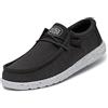 HEYDUDE Hey Dude Wally Slub Canvas Moc Toe Shoes - Scarpe da Uomo, Grigio Scuro, 45 EU