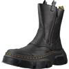 Dr. Martens Stivali militari in pelle nera con cerniera, suola Chunky in piattaforma, stile combattimento