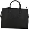 Liu Jo Borsa a Mano Halona M con Logo in Rilievo, Nero, Similpelle, 32 x 24 x 14 cm, Tracolla Amovibile e Regolabile