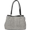 Chicca Borse Borsa da donna borsa in pelle scamosciata borsetta italiana - Grigio