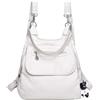 BUKESIYI Donna Borsa Zaino Elegante Zainetto Borse a Tracolla Zaini Antifurto Zainetti 2026 PU Pelle IT78523 Bianco Perla V2