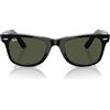 Ray-Ban RB2140 Original Wayfarer - Occhiali da sole quadrati, colore: nero su trasparente/verde, 50 mm