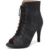 Ceciloroda Donna Denim Burju Danza Heels Class Scarpe Gladiatore Sandali Stivali Estivi Peep Toe Stiletto Cocktail Festa Cage Scarpe Jeans Black Size 46