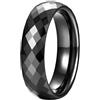 Musihy Anello nuziale liscio sfaccettato in ceramica, 6mm per Uomo Donna Nero, Taglia 13