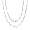Aka Gioielli - Collana Donna Uomo in Argento Sterling 925 Rodiato - Catena Maglia Figaro 3 mm - lunga 40 cm