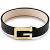 GUESS Braccialetto Leather Glam JUBB01216JWYGBKT-U Marca, única, Metallo Non prezioso, Non è Una Pietra preziosa