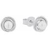 AMOR - Orecchini da Donna in Argento 925 - Con Perle - Orecchino a Perno a Cerchio Attorcigliato - AMR-E0160