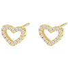 IMINI Orecchini a forma di cuore in argento 925 con zirconio, gioiello ipoallergenico per piercing cartilagine, trago, stile minimalista ed elegante, idea regalo per donna, compleanno, San Valentino