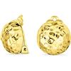 Bling Jewelry Orecchini a bottone a cupola martellata con clip per donne placcati in oro 14K .925 argento con clip in ottone per orecchie non forate