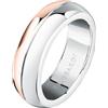 Trussardi Anello Uomo in Acciaio, Collezione T-STEEL, Oro Rosa, Idee Regalo Fidanzato