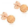 Carissima Orecchini a Perno con Sfera a Taglio Diamantato da 4 mm in Oro Rosa 9 ct