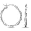 LeCalla Orecchini a cerchio in argento sterling 925 testurizzato, classici orecchini a cerchio intrecciati, con corda intrecciata, per donne, 20 mm, Argento sterling, Nessuna pietra preziosa