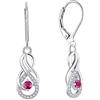 starchenie Starnny Orecchini Donna Argento 925,Orecchini Infinito with 3A Zirconia Cubica Luglio Birthstone Colore Rubino con Placcato in oro Bianco Regali di Gioielli per Donna