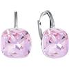 MŚ 1997 MENNICA ŚWIDNICKA Square Stupendi orecchini con comoda chiusura realizzati in argento sterlina 925 regalo per la Festa della Mamma, compleanni, onomastici o anniversari (Light Rose)
