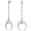 Bling Jewelry Gioielli Occidentali In Stile Boho Tribale Con Madreperla Turchese Onice Nero Corno Di Luna Crescente Collana A Pendente Mezza Luna Calante E Orecchini Per Donne E Adolescenti In Argento Sterling .925