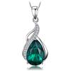 JewelryPalace 2.8ct Collana Donna Argento 925 con Simulato Smeraldo Verde, Goccia Collana Ciondolo Pietra a Taglio Pera con Catena 45cm, Collane Pendenti in Tre Ori Anniversario Set Gioielli Donna