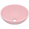 vidaXL Lavandino Lusso Rotondo Rosa Opaco 32,5x14 cm in Ceramica