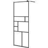 vidaXL Parete Doccia Walk-in in Vetro Trasparente ESG Nera 80x195 cm