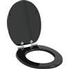 vidaXL Sedile per toilette con chiusura morbida Nero 44 x 38 cm