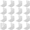 PINGEUI 16 Pezzi Angolo in Acciaio Inox 40 x 40 mm Staffe a L 90 Gradi | PINGEUI, Squadrette in Metallo Argento, Connettore per Rinforzo Mobili e Legno, per Sedie Tavoli Scaffali, 96 Viti Incluse