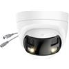ANNKE Telecamera di sicurezza analogica da 5 MP, telecamera aggiuntiva a cupola cablata per sistema TVI analogico, grandangolo di 180°, doppia illuminazione, audio usa e getta, IP67 (nessuna