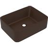 vidaXL Wastafel 41x30x12 cm keramiek mat donkerbruin