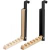 RANJIMA 2 ganci per porta pieghevoli, appendiabiti da appendere, senza fori, con 6 scanalature per appendere, in metallo e legno, per porte inferiori a 4,5 cm