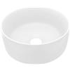 vidaXL Lavandino Lusso Rotondo Bianco Opaco 40x15 cm in Ceramica